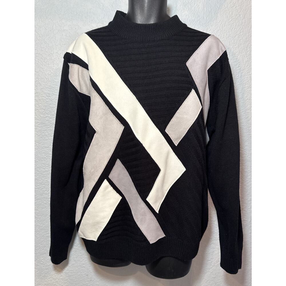Peletti Hip-Hop Cosby Geometric Colorblock Dad Sweater‎ Sz XLVtg